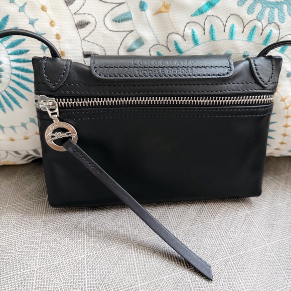 Longchamp x Mr. Bags Cheese Cuir mini crossbody, Black Leather, Limited Edition - Picture 5 of 10